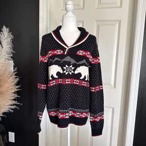 Lands' End Sweater Fair Isle Polar Bear Wool Blend 
Men’s Medium/ Women’s L/XL